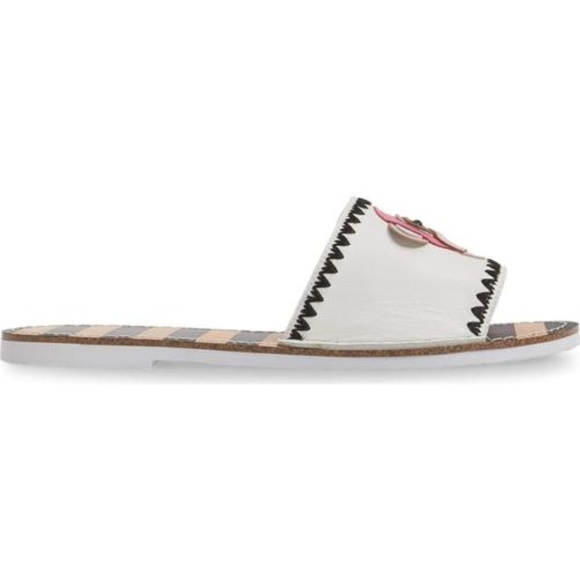 Kate Spade White Inyo "Monkey" Slides - Picture 3 of 7